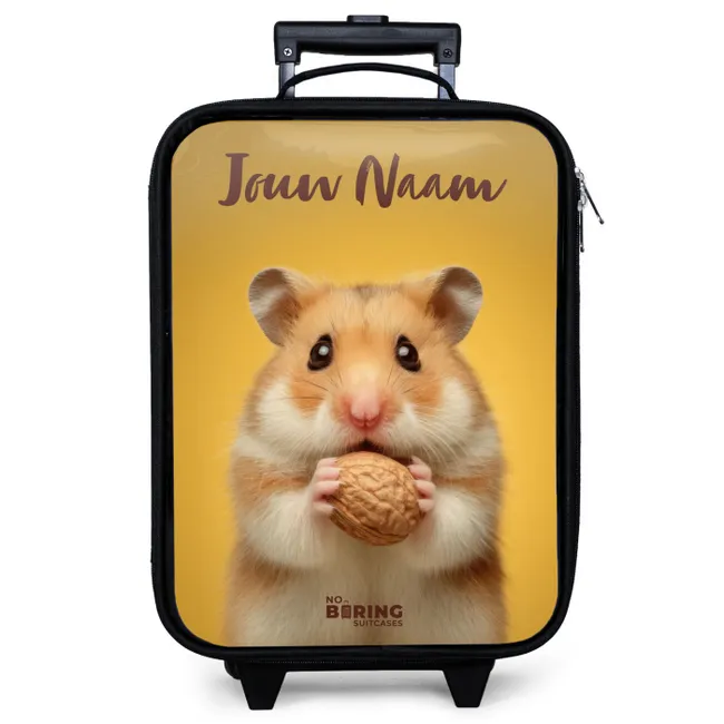 Kinderkoffer met naam - Hamster - Walnoot - Dier