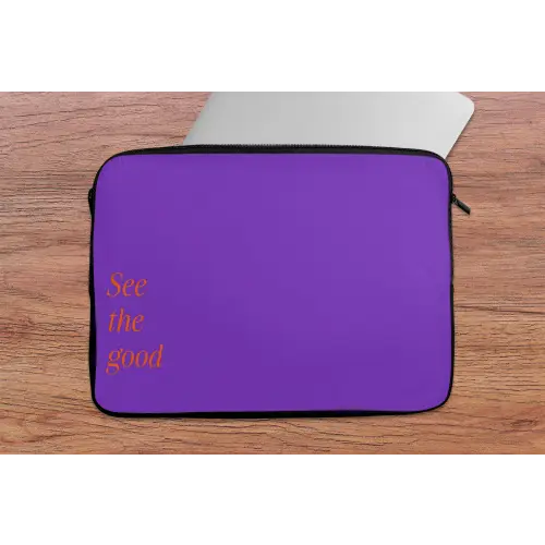 See the good - Oranje - Paars laptophoes neopreen klein -tafel