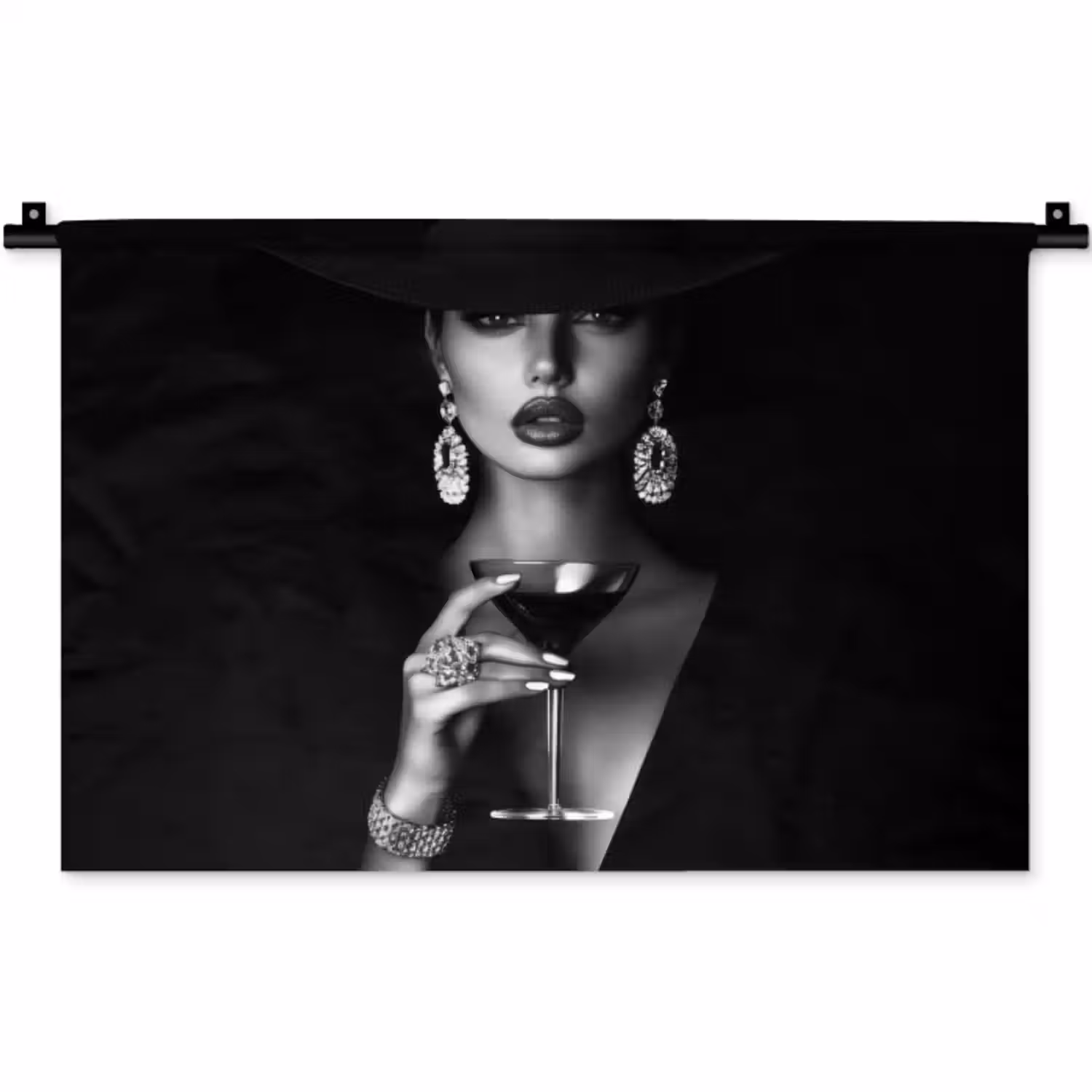 Wandkleed - Vrouw - Cocktail - Chic