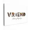 Vriend - Lettercollage Tuinposter op houten frame 2 cm dik klein -3d