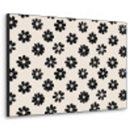 Grafisch - Madeliefjes - Zwart - Beige Textielframe zwart klein 947 -3d