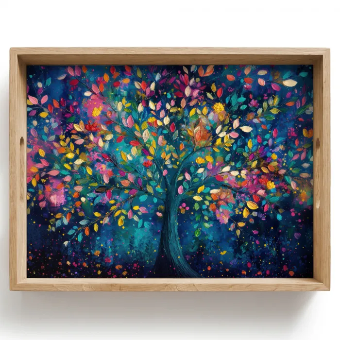 Kleurrijk - Boom - Magisch - Abstract Dienblad Rechthoek middel -z3d_shopping