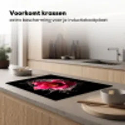 Bloemen - Roze - Water - Zwart - Botanisch - Natuur Inductie beschermer vinyl 3mm klein -sfeer1