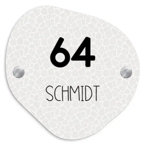 Lichte mozaïek - Modern Naambord Organisch middel -3d