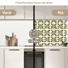 Botanisch - Retro - Groen keuken achterwand 2 middel 871 -voor-na2_NL
