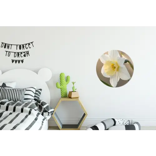 Narcis - Bloem - Minimalistisch Wandcirkel aluminium klein -kinderkamer