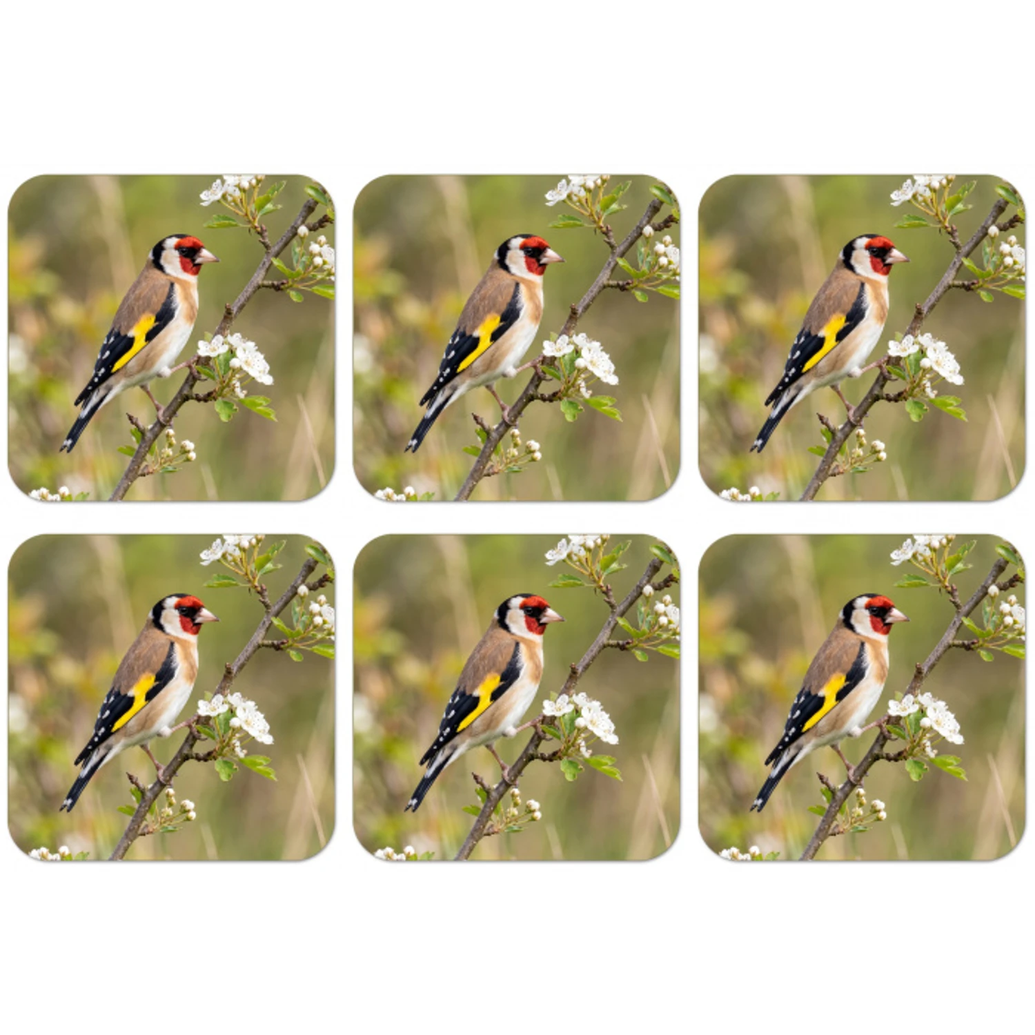 Putter - Bloesem - Lente - Natuur - Kleurrijk onderzetter kurk middel -zkaufland3dotto