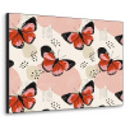 Vlinders - Retro - Kleurrijk Textielframe zwart klein 947 -3d