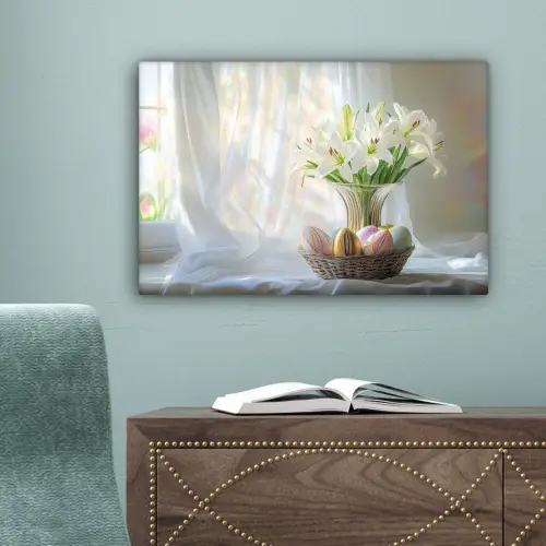 Vaas - Eieren - Bloemen canvas 2cm klein -sfeer4