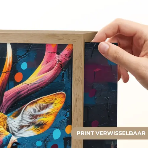 Graffiti - Hert - Dier - Kleurrijk Light Box met batterij (Wandlamp) middel -USP_websiteprintNL
