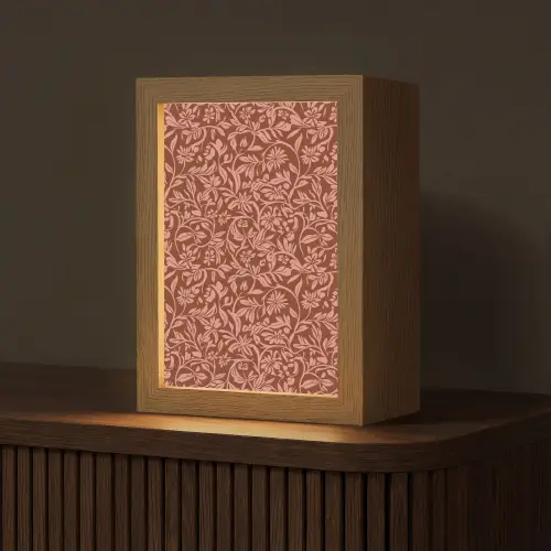Bloemen - Print - Roze Light Box met kabel (Tafellamp) klein 925 -z3d_website