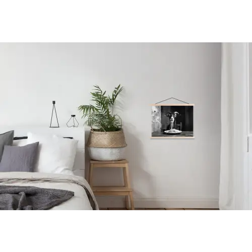 Geit - Bord - Spaghetti - Zwart Wit textielposter latten blank klein -woonkamer