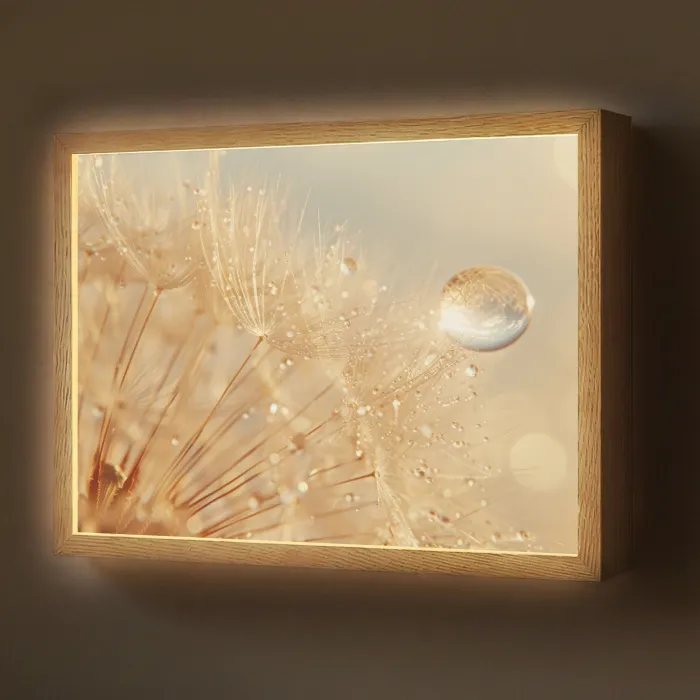 Paardenbloem - Water - Natuur - Planten - Modern Light Box met batterij (Wandlamp) middel -z3d_website