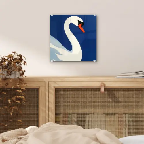 Zwaan - Wit - Snavel - Illustratie plexiglas 5mm klein -sfeer4