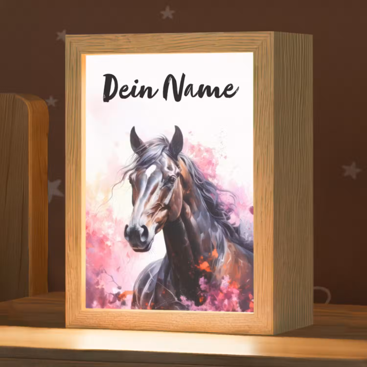 Nachtlicht Kinder mit Namen - Pferd - Tiere - Mädchen - Rosa