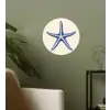Blauwe zeester - Minimalistisch - Beige Wandcirkel behangsticker klein -sfeer2