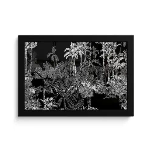 Palm - Jungle - Tropical fotolijst zwart zonder passe partout klein -3d