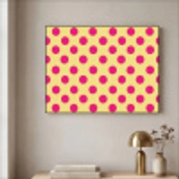 Roze - Stippen - Geel Textielframe zwart klein 947 -sfeer2
