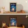 Raket - Ruimte - Blauw - Licht Light Box met kabel (Kinderlampje) klein -sfeer3_kind