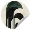 Bogen - Donkergroen - Lijnen Wandcirkel behangsticker klein -3d