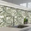 Botanisch - Bloemen - Groen keuken achterwand 2 middel 871 -3d_schuin