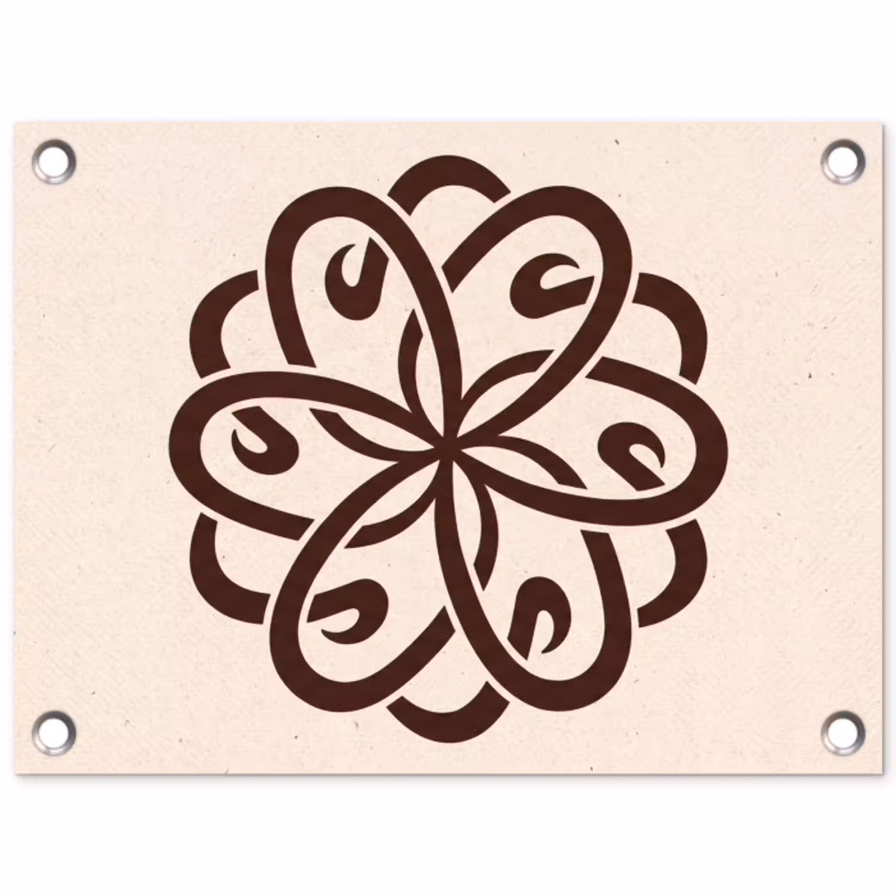 Patroon - Knoop - Abstract - Modern - Bruin tuinposter los doek klein -3d