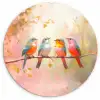 Vogels - Kleurrijk - Tak Wandcirkel plexiglas klein -3d