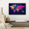 Wereldkaart - Kleurrijk - Graffiti canvas 2cm klein -sfeer6