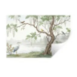Reiger - Landschap - Groen Muursticker klein -3d
