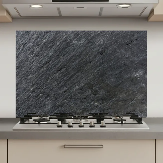 Natuursteen - Industrieel - Leisteen - Structuur - Grijs keuken achterwand spatscherm klein -3d_website