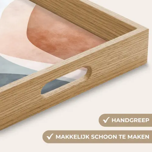 Abstract - Golven - Blauw Dienblad Rechthoek middel -USP_HandgreepNL