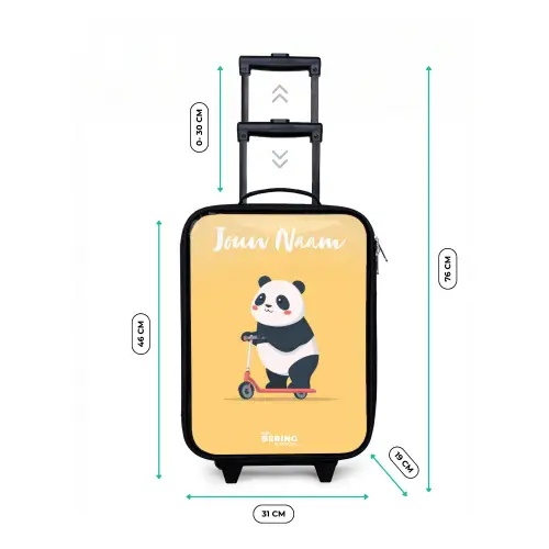 Panda - Step - Geel Kinderkoffer - Zwart klein -productfoto_formaten