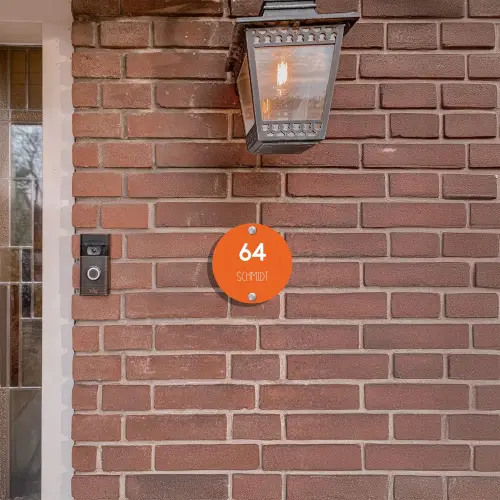 Oranje - Modern Naambord Rond klein -sfeer7-rond-XS