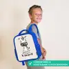 Zebra portrettekening met beige achtergrond Kinderrugzak - Blauw middel -sfeer3_NL
