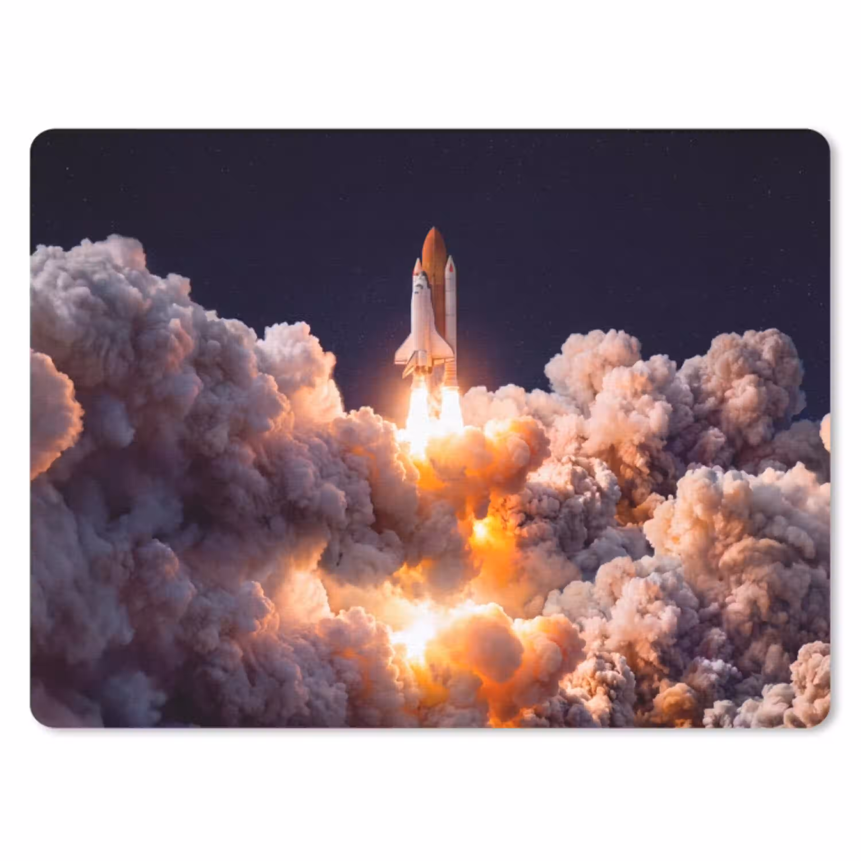 Ruimtevaartuig - Lancering - Sterren muismat rubber klein -3d