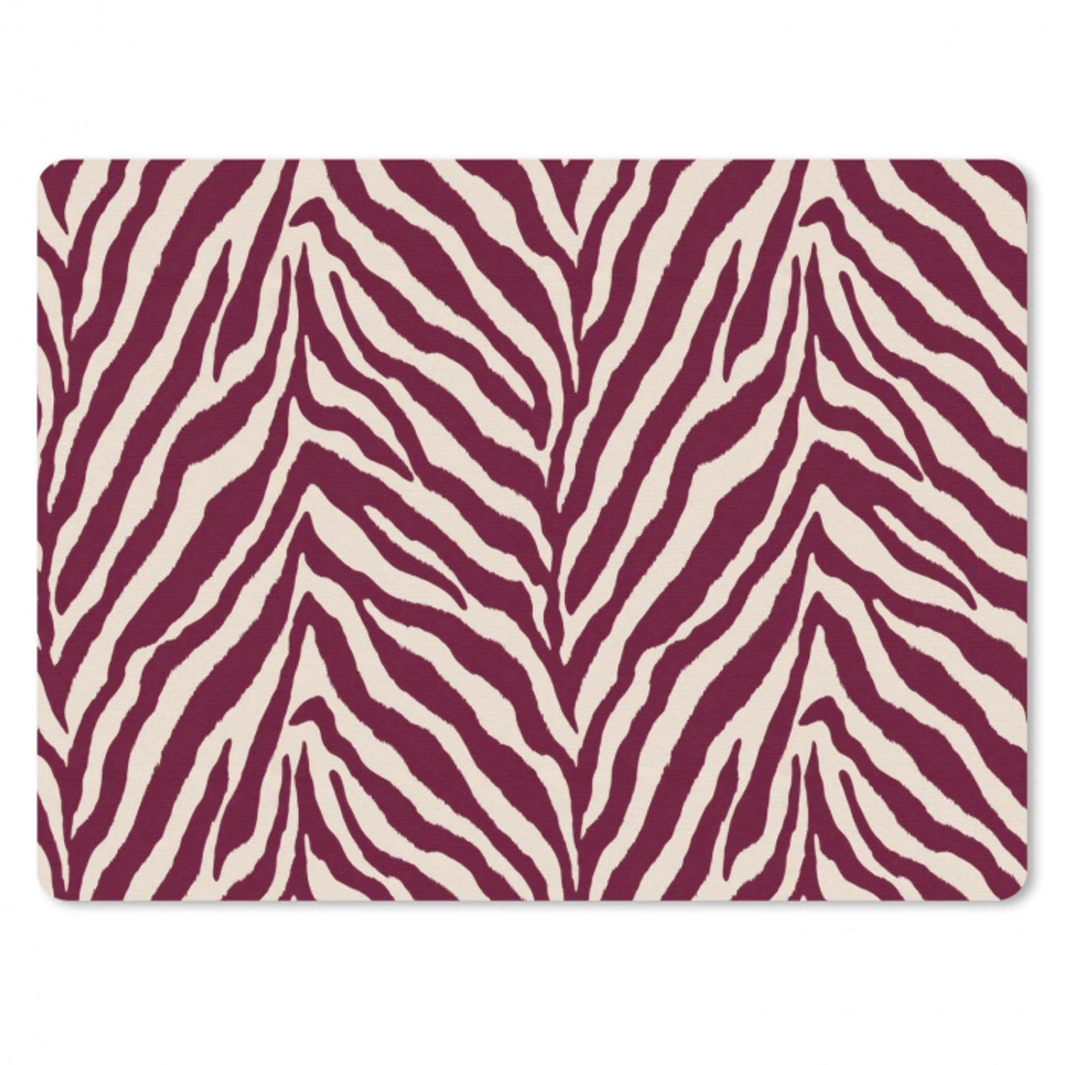 Zebra - Motief - Bordeaux - Rood muismat rubber klein 262 -3d