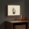 Knuffelbeer - Oranje bloemen - Vriendelijk Light Box met batterij (Wandlamp kind) middel -sfeer5_kind
