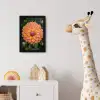 Dahlia - Bloem - Oranje fotolijst zwart zonder passe partout klein -usfeer4_kinderkamer