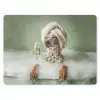 Hond - Bad - Champagne - Handdoek muismat rubber klein -3d