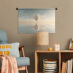 Luchtballon - Wolken - Water - Blauw Wandkleed katoen klein -wsfeer4_kind