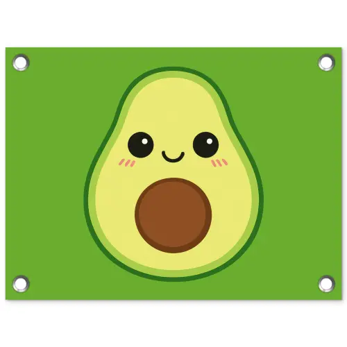 Avocado - Groen - Speels tuinposter los doek klein -3d