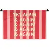 Strepen - Rood - Try again Wandkleed katoen klein -zz3d