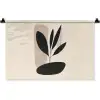 Plant - Beige - Japandi Wandkleed katoen klein -zz3d