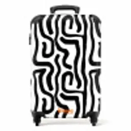 Modern - Lijnen - Zwart NBS - Handbagage koffer - Volwassenen Unisex middel -productfoto_recht