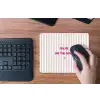 Focus on the good - Strepen - Roze - Smiley muismat rubber klein -toetsenbord