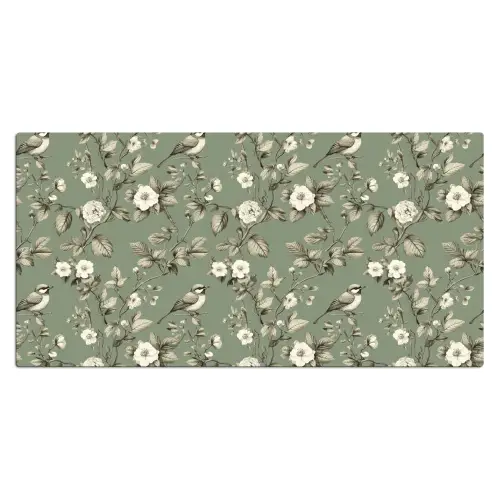 Botanisch - Vogels - Groen Muismat XXL klein 681 -3d_leeg