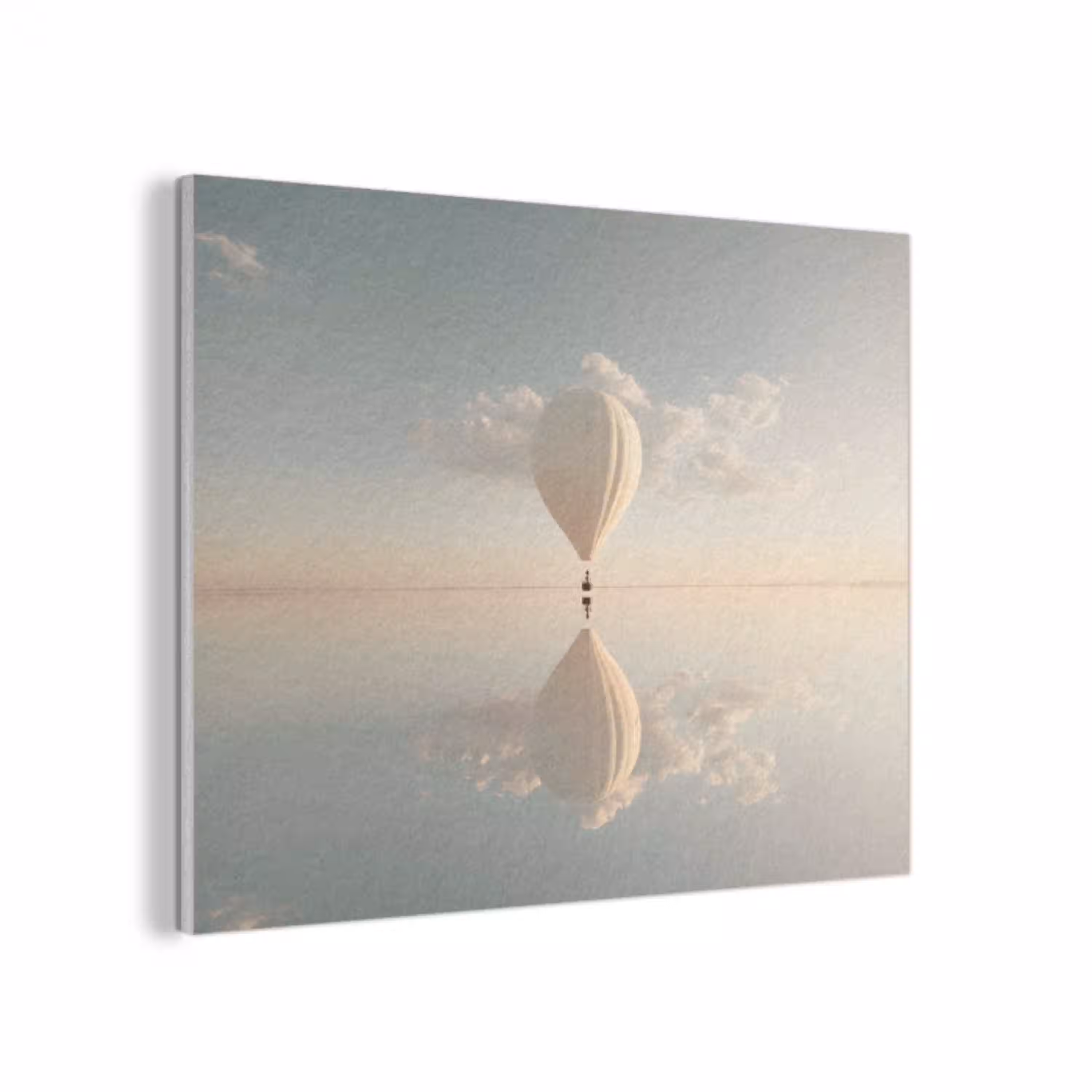 Luchtballon - Wolken - Water - Blauw PET vilt klein -3d