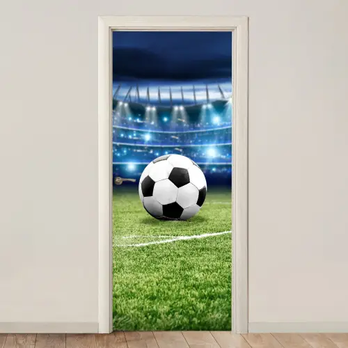 Voetbal - Stadion - Bal - Jongens deurposter klein -3d_beige