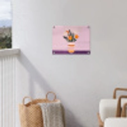 Tulpen - Vaas - Strepen - Paars tuinposter los doek klein -sfeer8