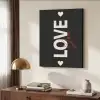 Love - Rood - Valentijn Textielframe zwart klein -sfeer3